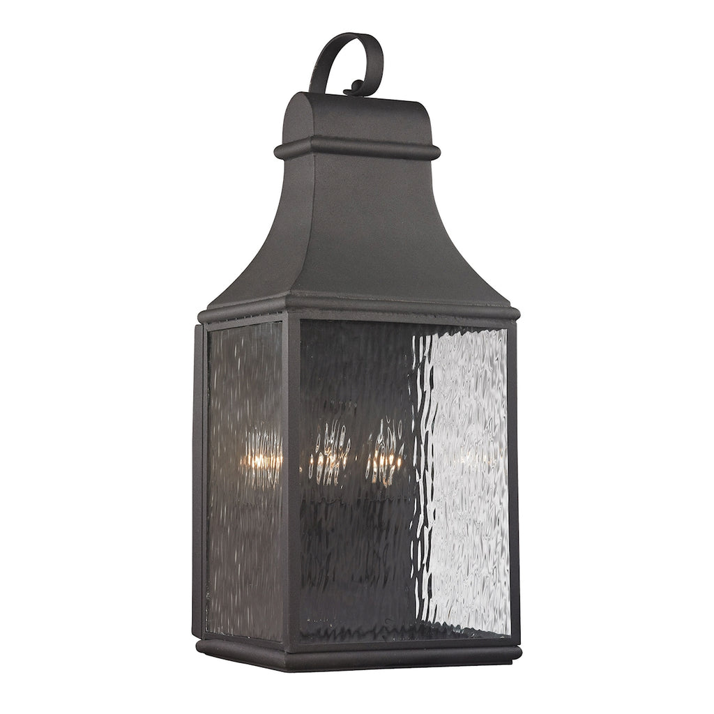 Forged Jefferson Collection 3 light outdoor sconce in Charcoal