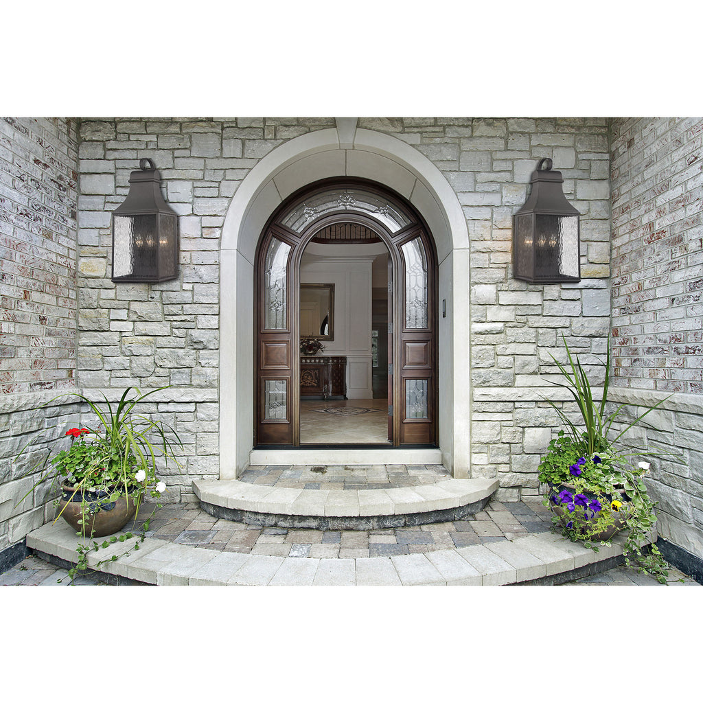 Forged Jefferson 3-Light Outdoor Wall Lamp in Charcoal