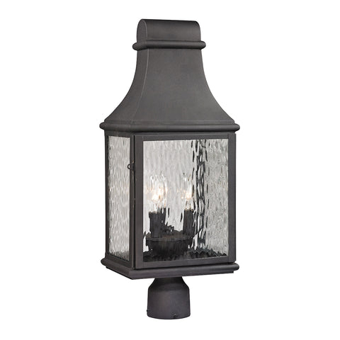 Forged Jefferson Collection 3 light outdoor post light in Charcoal