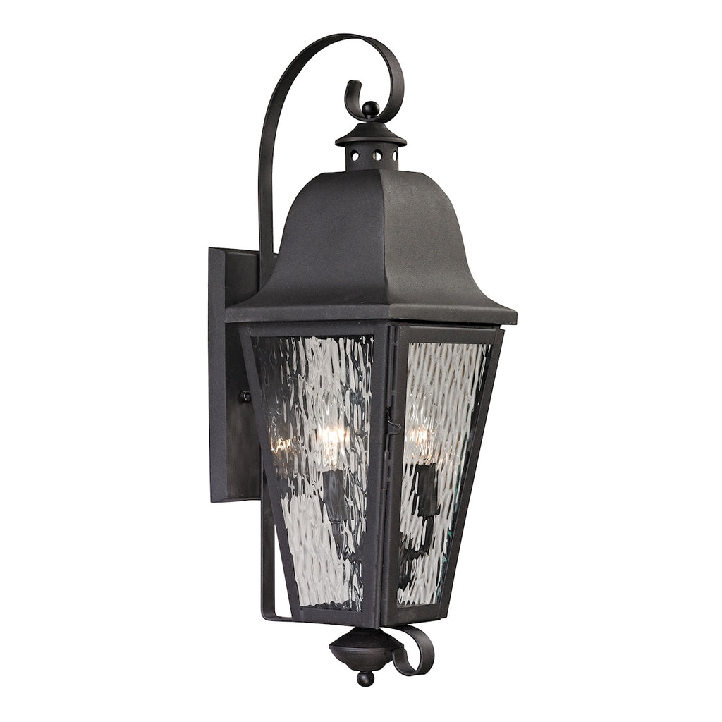 Forged Brookridge Collection 2 light outdoor sconce in Charcoal