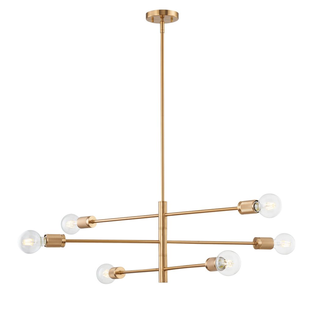Module 6-Light chandelier in  Burnished Brass                                                        