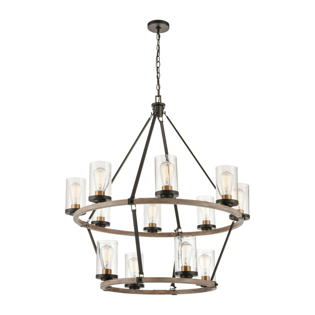 Geringer 36'' Wide 12-Light Chandelier - Charcoal