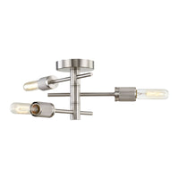 Module 15'' Wide 3-Light Semi Flush Mount - Satin Nickel