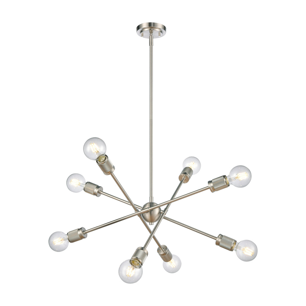 Module 22'' Wide 8-Light Chandelier - Satin Nickel