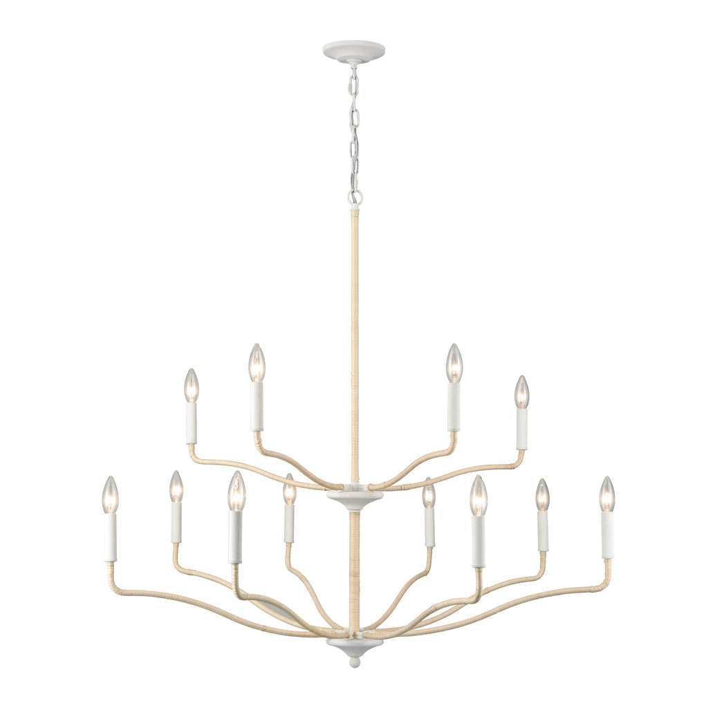 Breezeway 40'' Wide 12-Light Chandelier - White Coral