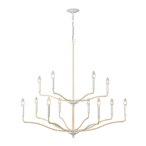 Breezeway 40'' Wide 12-Light Chandelier - White Coral