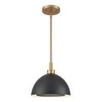 Pelham 10'' Wide 2-Light Pendant - Satin Brass with Matte Black