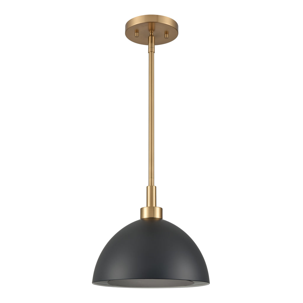 Pelham 10'' Wide 2-Light Pendant - Satin Brass with Matte Black