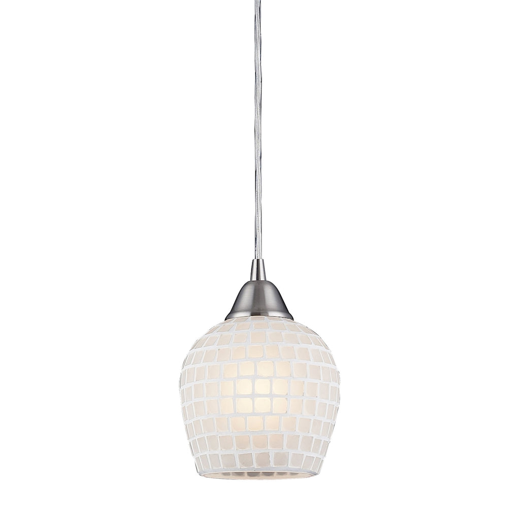 Fusion Collection Pendant with White Mosaic Glass