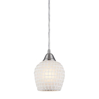 Fusion Collection Pendant with White Mosaic Glass