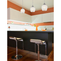 Fusion 1-Light Mini Pendant in Satin Nickel with White Mosaic Glass