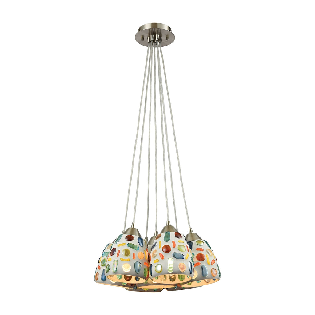 Pendant Options 7 Light Pendant in Satin Nickel