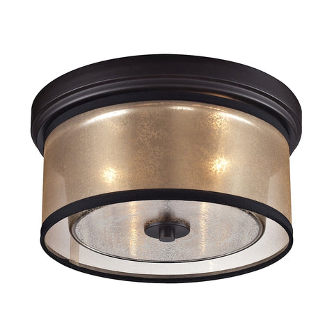 Diffusion Collection 2 light flushmount in Oil Rubbed Bronze