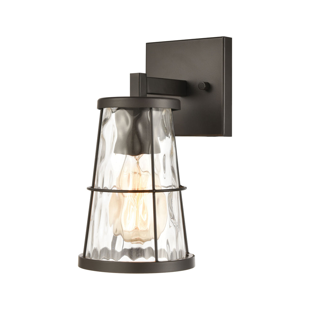Kendrix 1-Light Vanity Light in Oil Rubbed Bronze with Water Glass