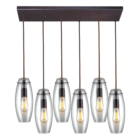 Menlow Park 6-Light Pendant in Oiled Bronze