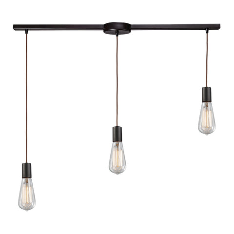 Menlow Park 3-Light Linear Pendant in Oiled Bronze