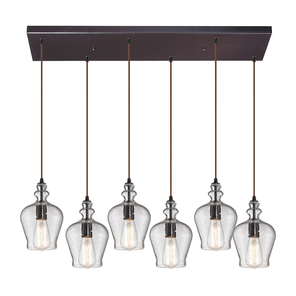 Menlow Park (existing) Collection 6 light pendant in Oil Rubbed Bronze