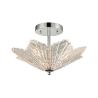 Radiance 3-Light Semi Flush in Polished Chrome with Clear Textured Glass