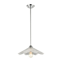 Radiance 1-Light Pendant in Polished Chrome with Clear Textured Glass