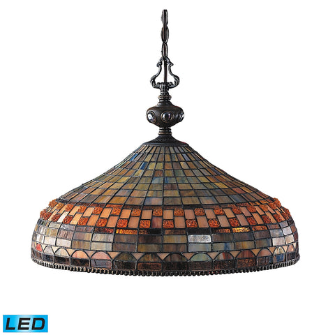Jewelstone 3-Light Pendant in Classic Bronze - LED, 800 Lumens (2400 Lumens Total) with Full Scale D