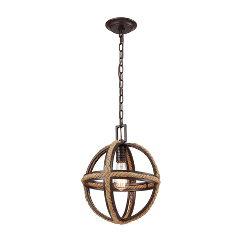 Natural Rope 1 Pendant Oil Rubbed Bronze