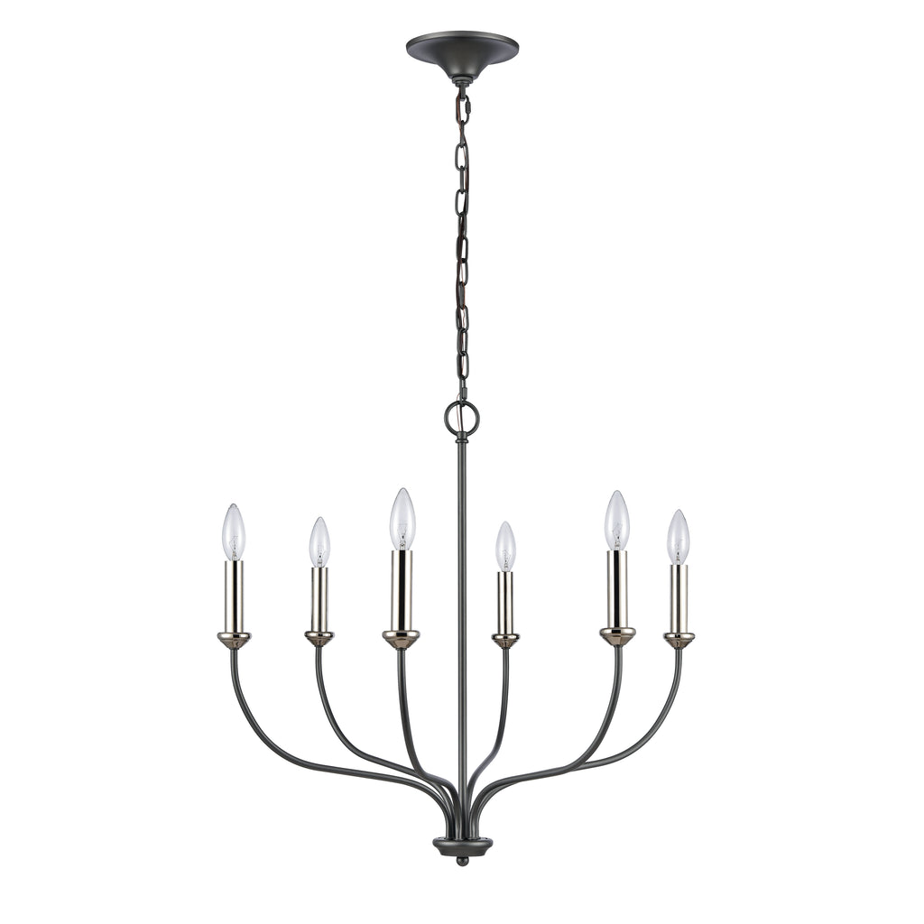 Madeline 25.75'' Wide 6-Light Chandelier - Dark Gray