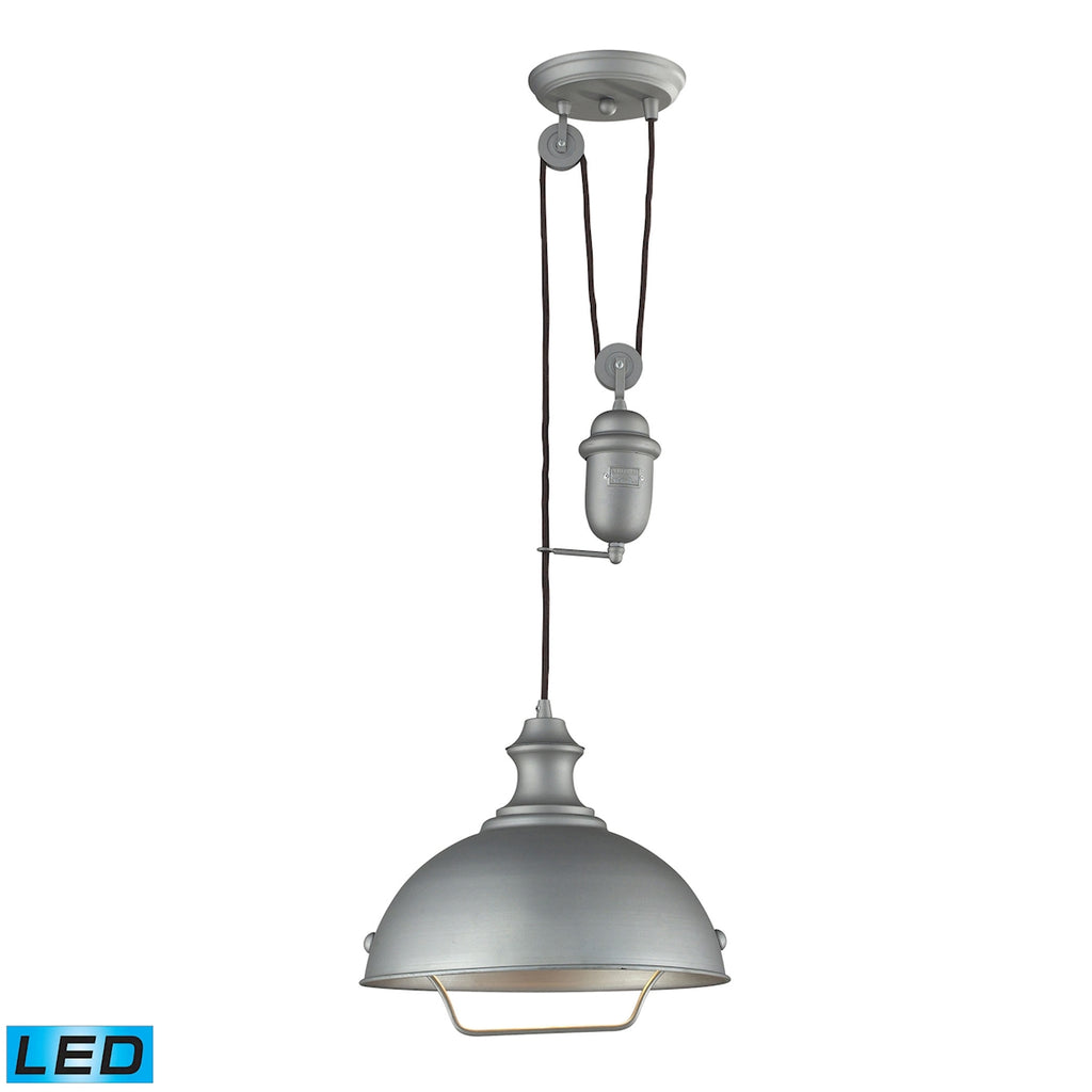Farmhouse Aged Pewter Pendant - LED Offering Up To 800 Lumens (60 Watt Equivalent) with Full Range D