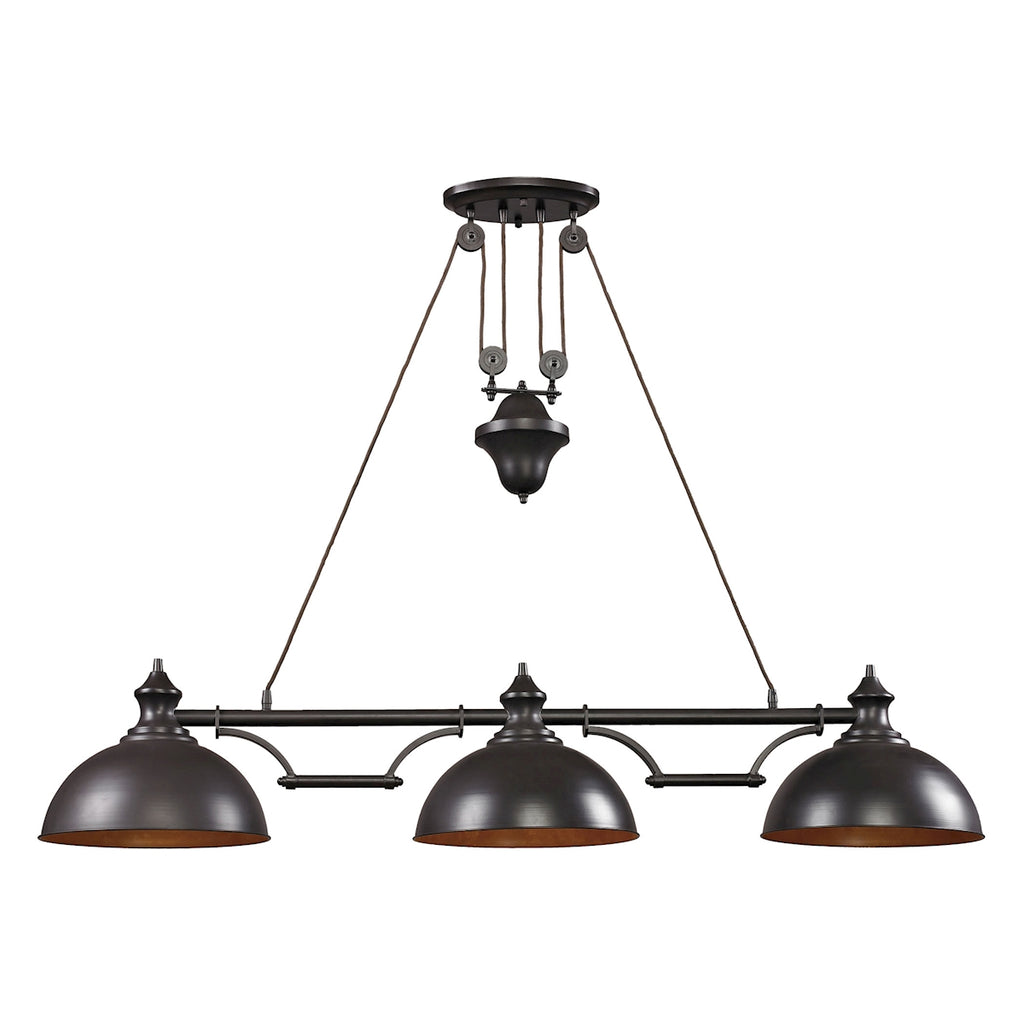Farmhouse 3-Light Billiard Light in Oiled Bronze