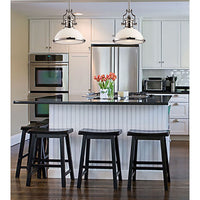 Chadwick 1-Light Pendant in Polished Nickel with White Glass