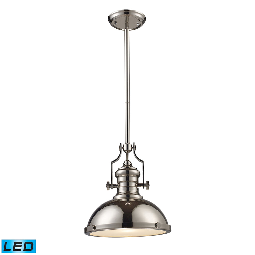 Chadwick 1-Light Pendant in Polished Nickel - LED Offering Up To 800 Lumens (60 Watt Equivalent) Wit