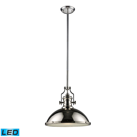 Chadwick 1-Light Pendant in Polished Nickel - LED Offering Up To 800 Lumens (60 Watt Equivalent) Wit