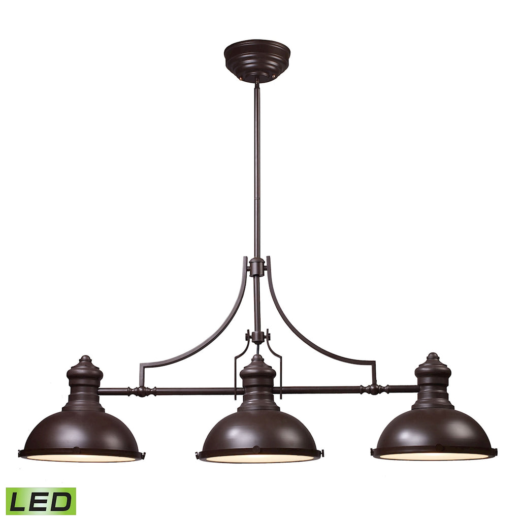 Chadwick 3-Light Billiard/Island Light in Oiled Bronze - LED, 800 Lumens (2400 Lumens Total) with Fu