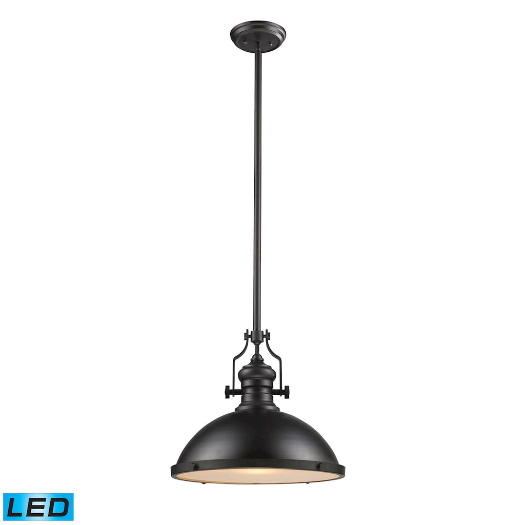 Chadwick 1-Light Pendant in Oiled Bronze - LED Offering Up To 800 Lumens (60 Watt Equivalent) with F