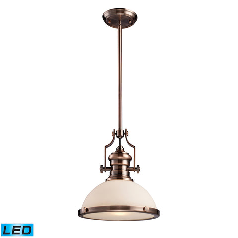 Chadwick 1-Light Pendant in Antique Copper - LED Offering Up To 800 Lumens (60 Watt Equivalent) With