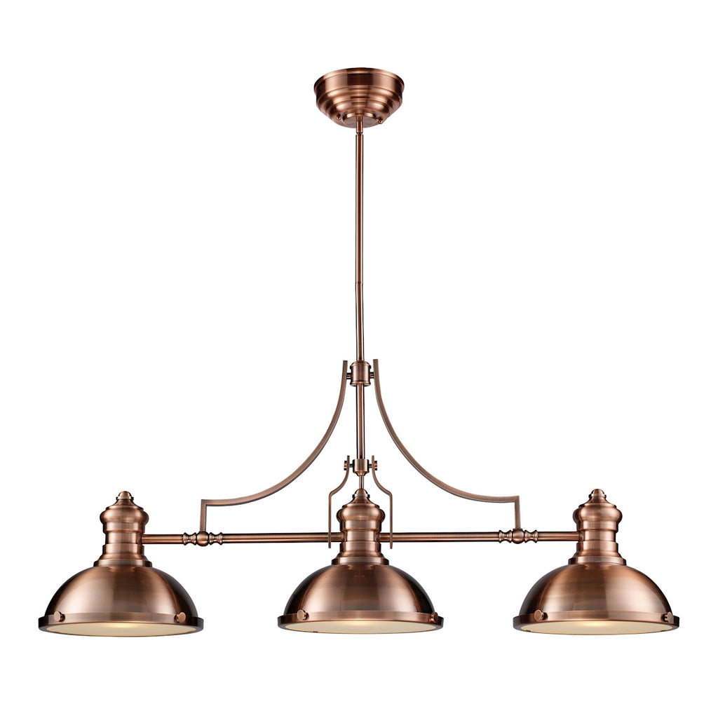 Chadwick 3-Light Billiard Light in Antique Copper