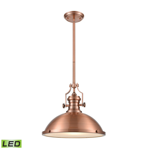 Chadwick 1-Light Pendant in Antique Copper - LED Offering Up To 800 Lumens (60 Watt Equivalent) With