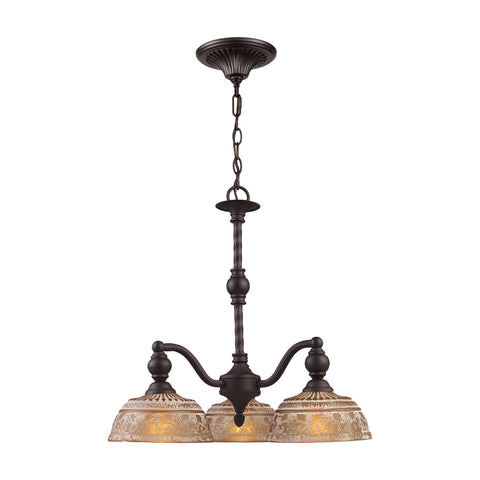 Norwich 3-Light Chandelier in Oiled Bronze