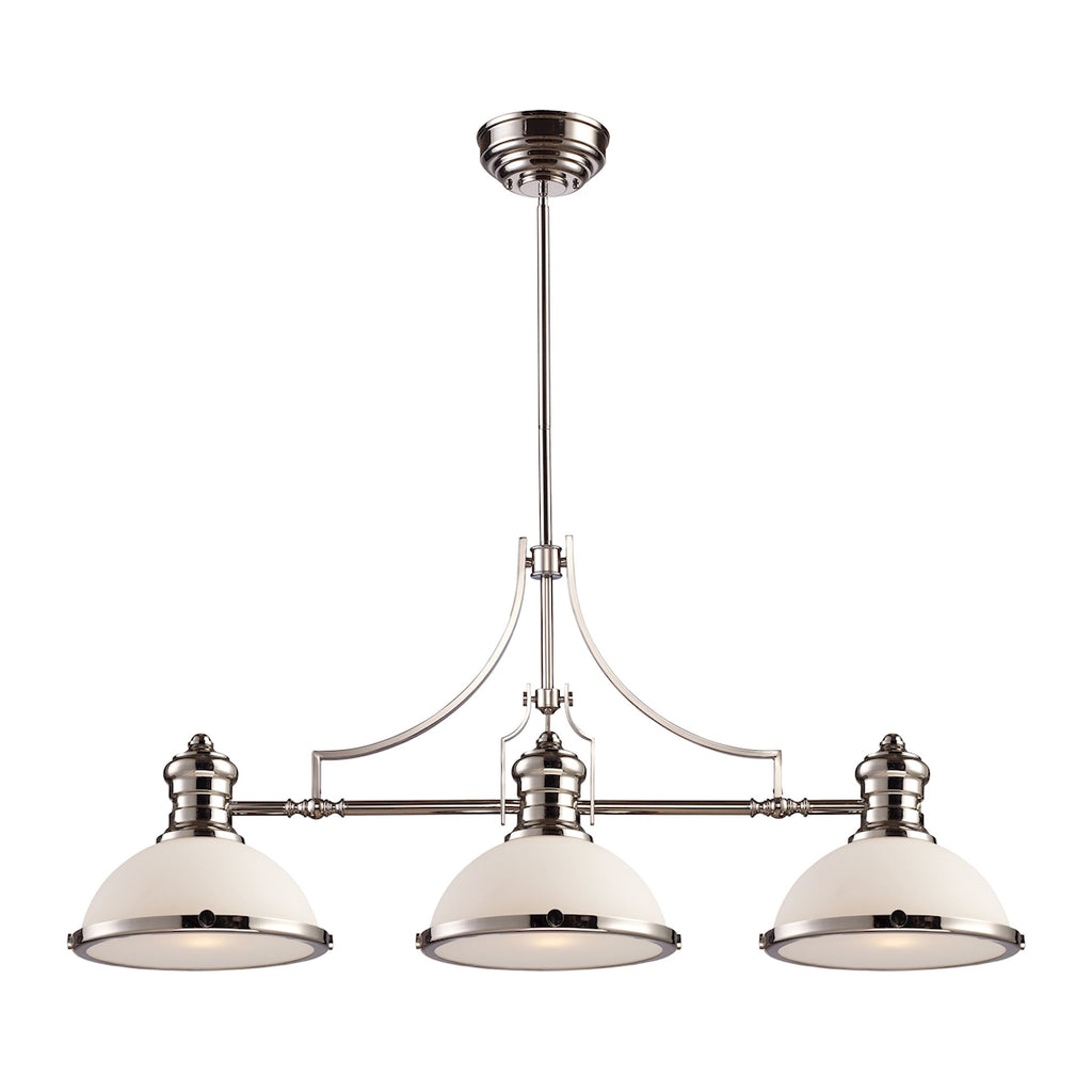 Chadwick 3-Light Billiard in Polished Nickel