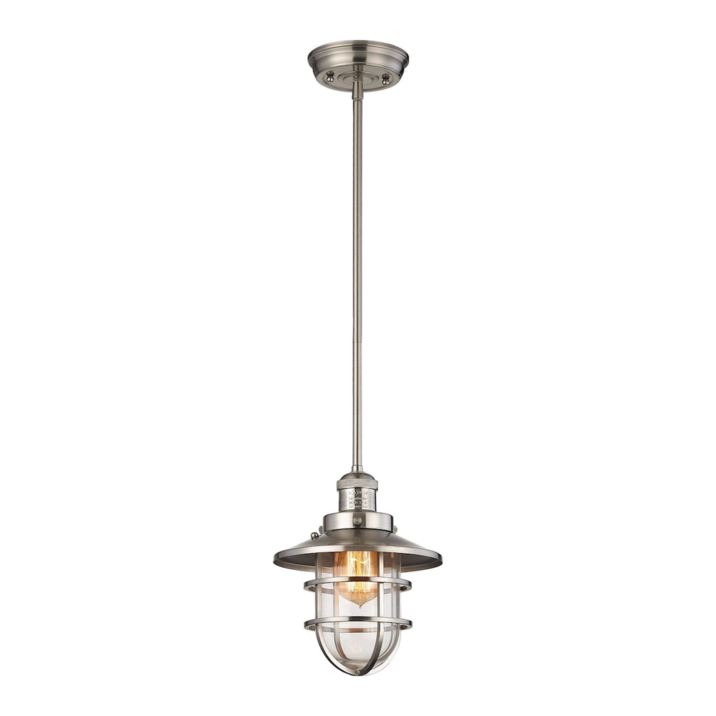 Seaport 1 Light Pendant in Satin Nickel