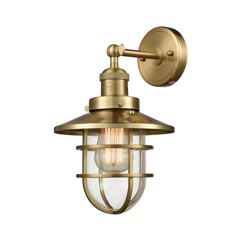 Seaport 1 Light Wall Sconce in Satin Brass
