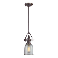 Chadwick 1 Light Pendant In Oiled Bronze And Halophane Glass