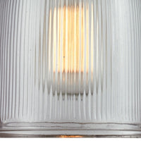 Chadwick 1-Light Mini Pendant in Oiled Bronze with Clear Ribbed Glass