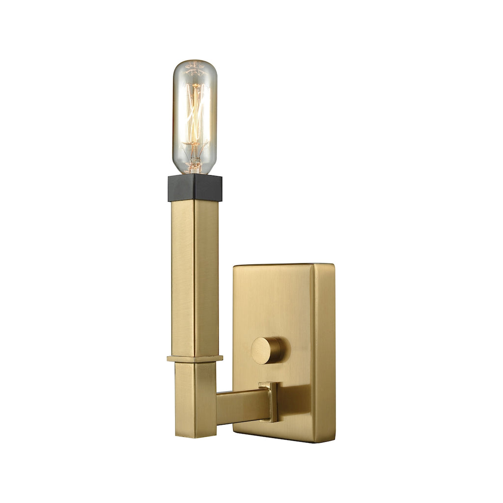 Mandeville 1 Light Wall Sconce in Satin Brass with Oil Rubbed Bronze Accents