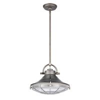 Urbanite 13'' Wide 1-Light Pendant - Weathered Zinc