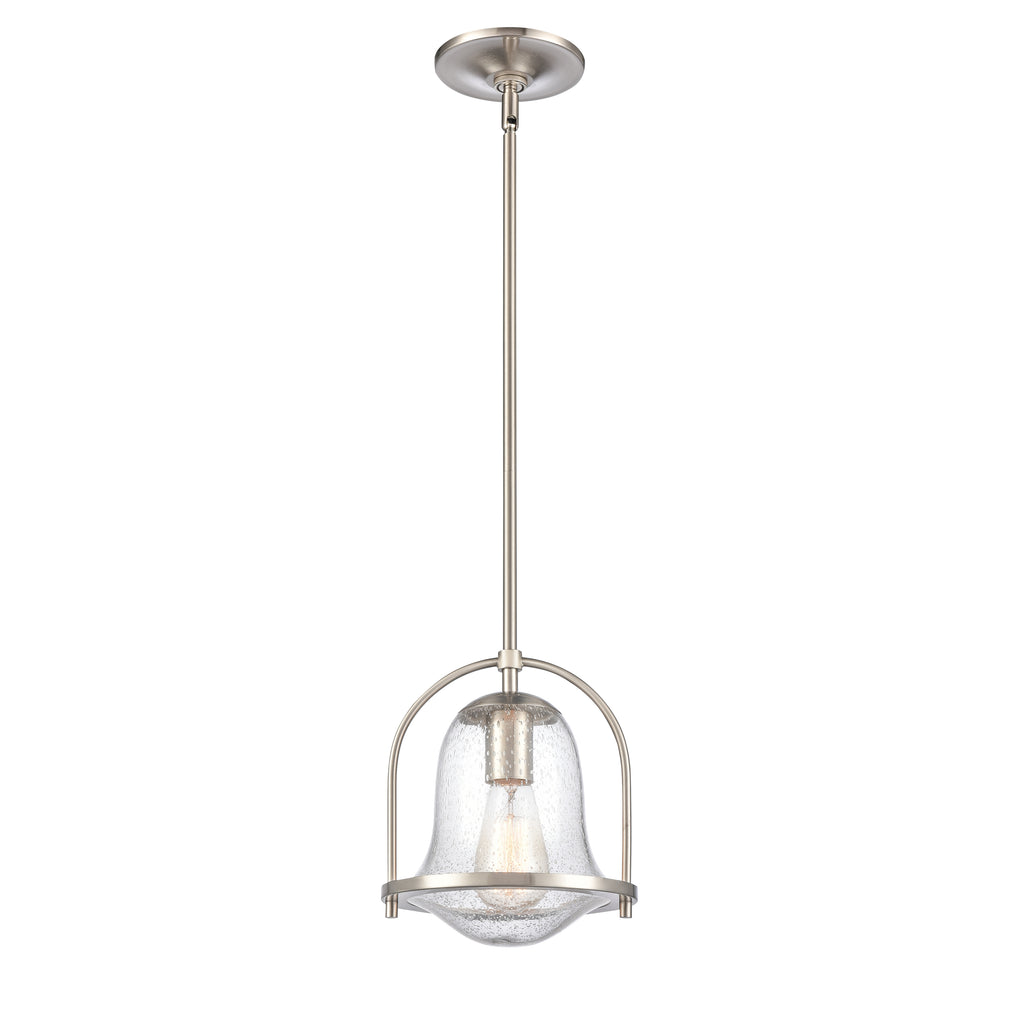 Connection 8'' Wide 1-Light Mini Pendant - Satin Nickel