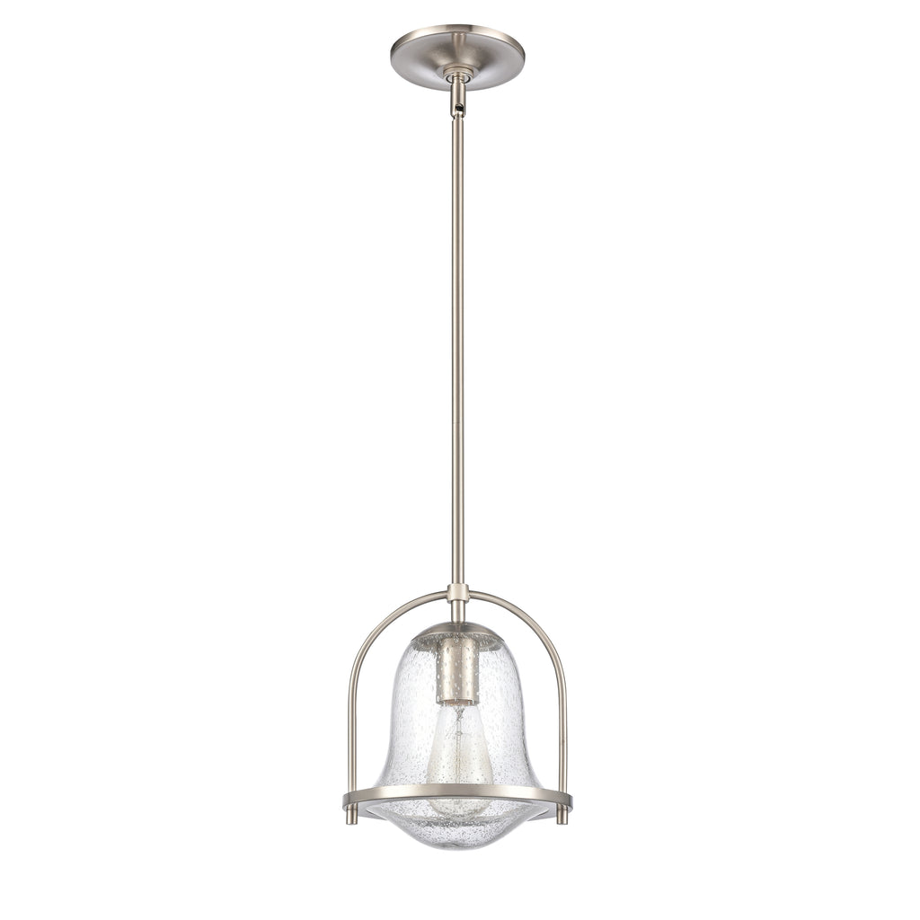 Connection 8'' Wide 1-Light Mini Pendant - Satin Nickel