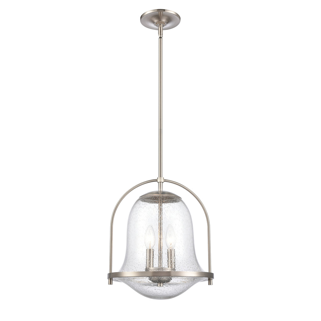 Connection 12'' Wide 2-Light Pendant - Satin Nickel