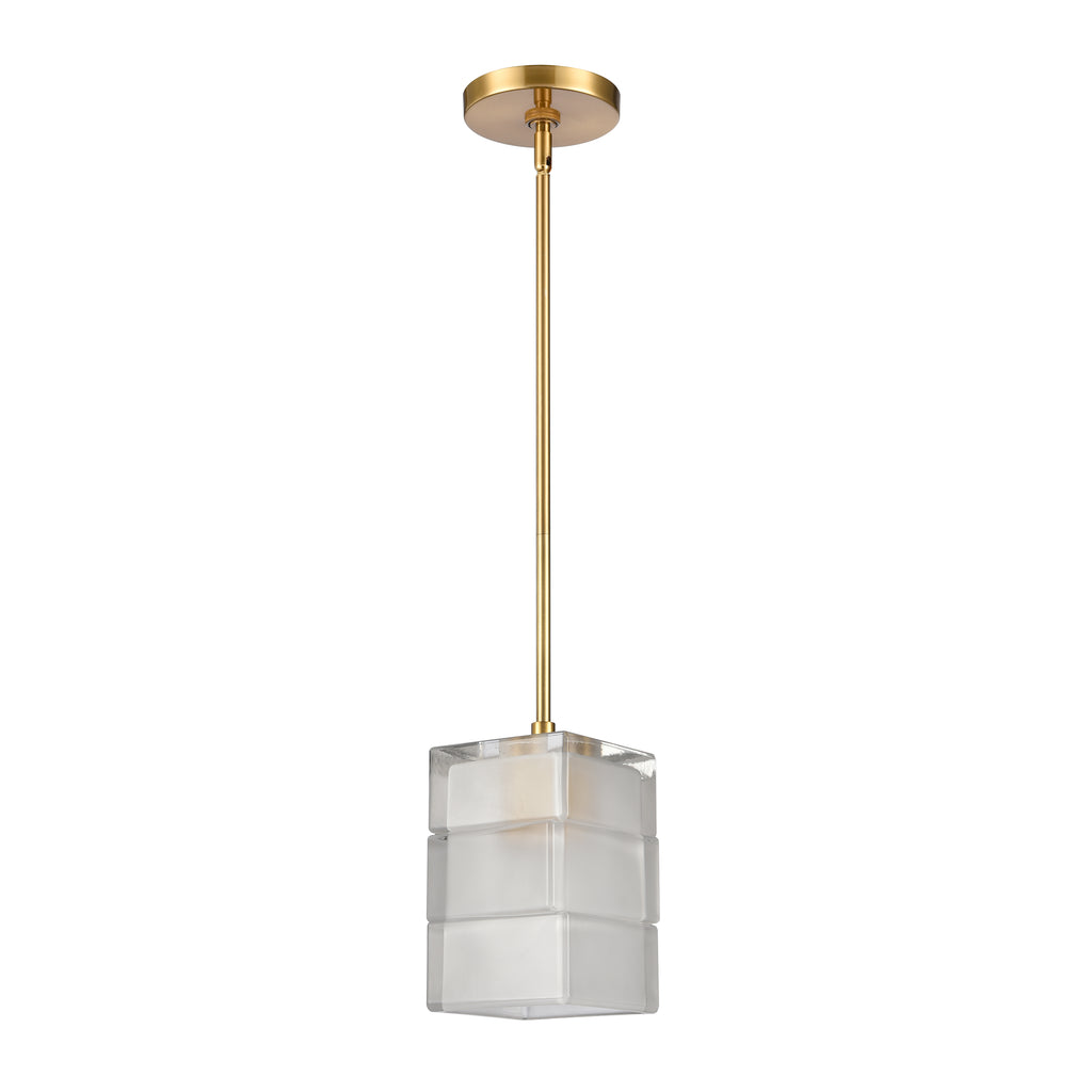 Ice Blocks 6'' Wide 1-Light Mini Pendant - Satin Brass