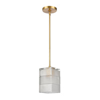 Ice Blocks 6'' Wide 1-Light Mini Pendant - Satin Brass