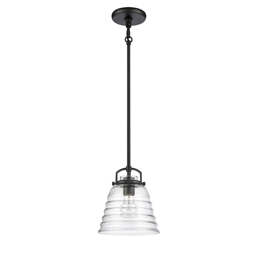 Current 8'' Wide 1-Light Pendant - Matte Black